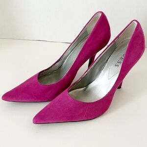Guess Women's Fuchsia 4” Heels in Faux Suede